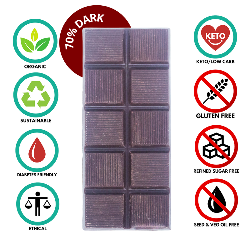 Luxury Couverture Dark Chocolate Bar 70% (40g)