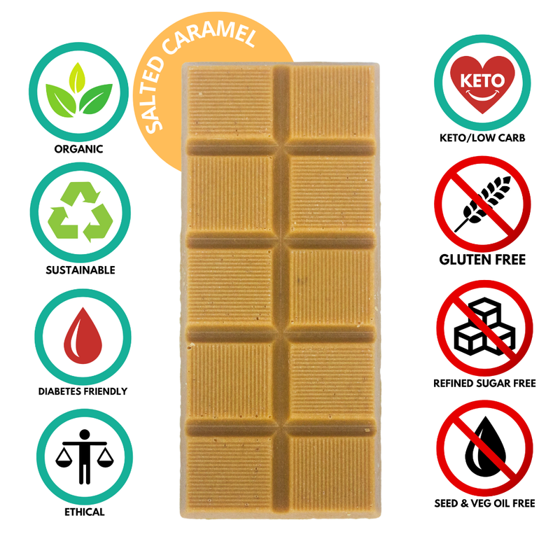 Luxury Couverture Salted Caramel Chocolate Bar (40g)