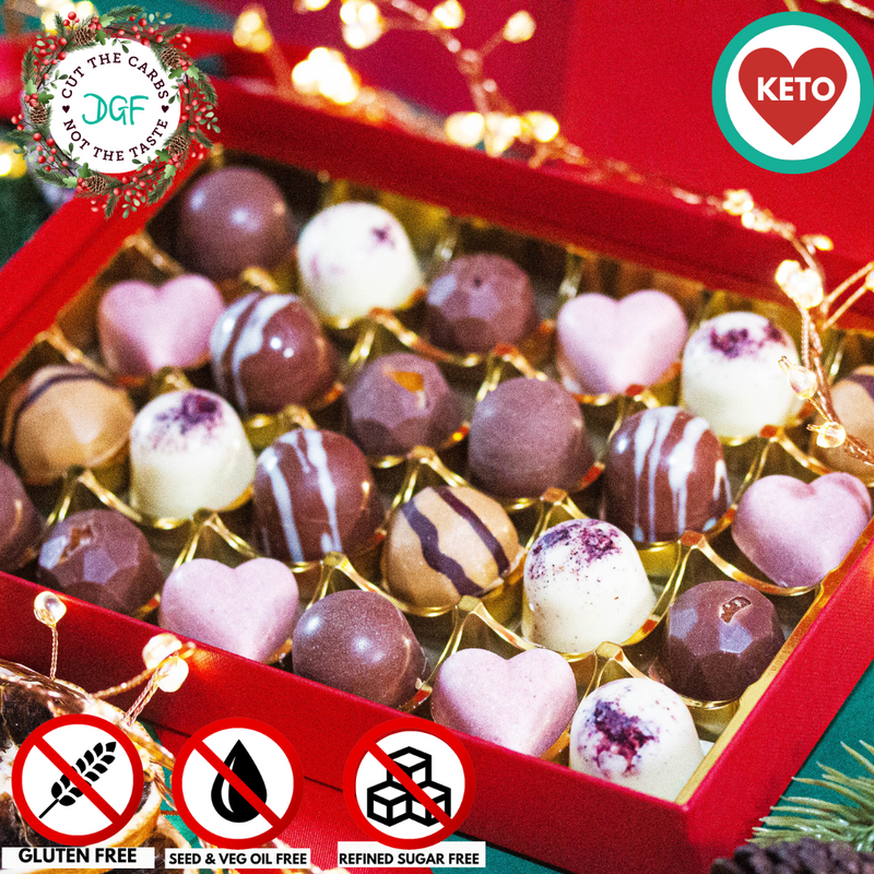 Luxury Christmas Chocolates (Assorted box of 24 low sugar chocolates)