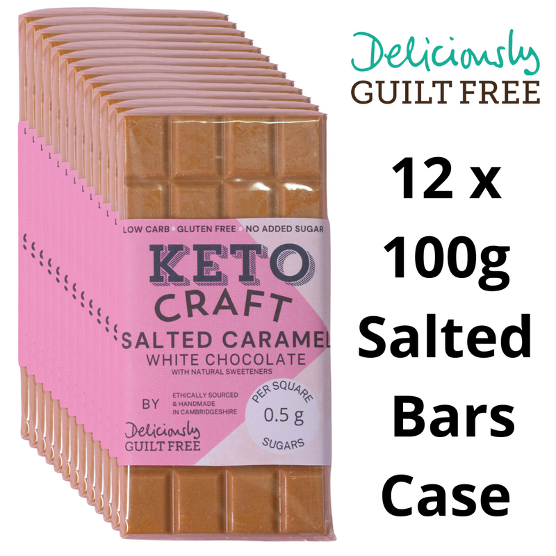 12 x 100g Bars Salted Caramel White Chocolate Case - Wholesale