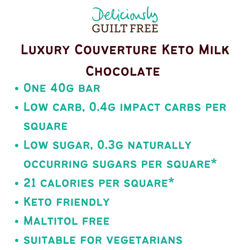 Luxury Couverture Keto Milk Chocolate Bar (40g)