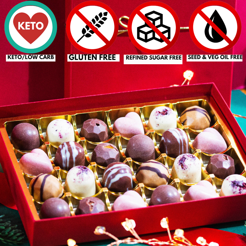 Luxury Christmas Chocolates (Assorted box of 24 low sugar chocolates)