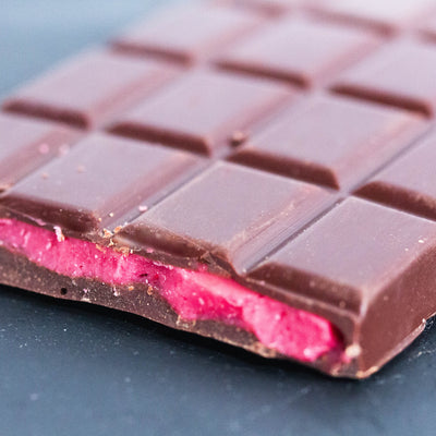 Raspberry Filled Dark Chocolate Bar
