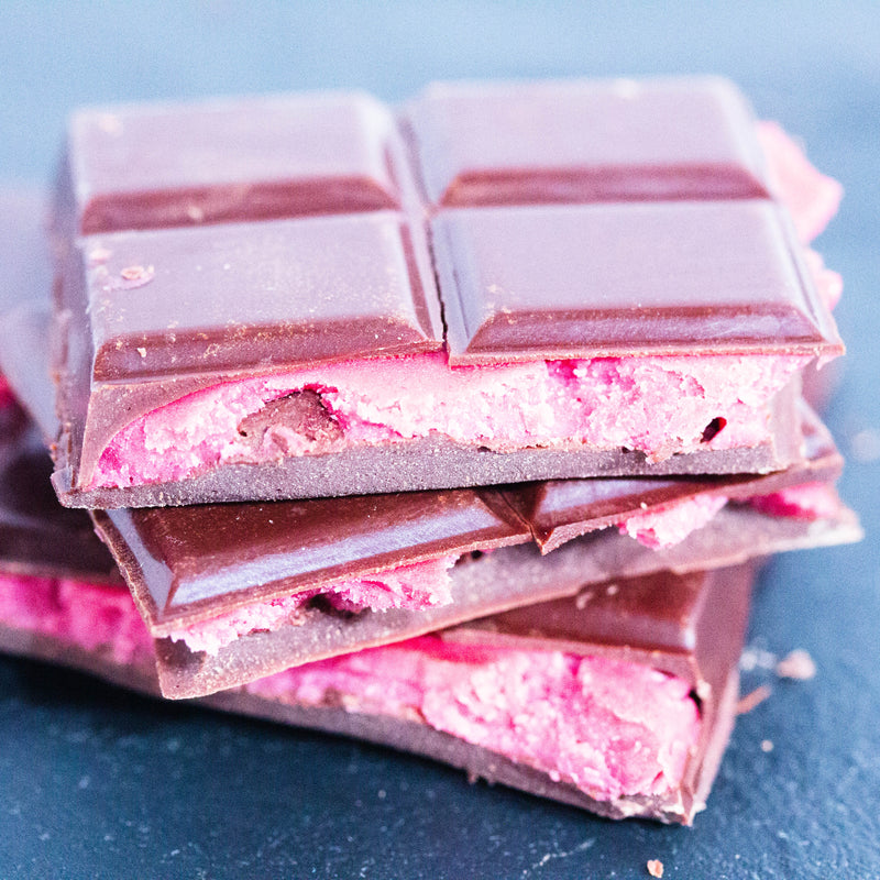 Raspberry Filled Dark Chocolate Bar