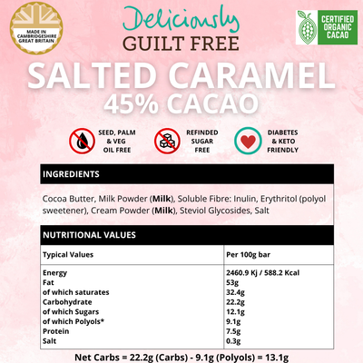 Salted Caramel White Chocolate 100g bar