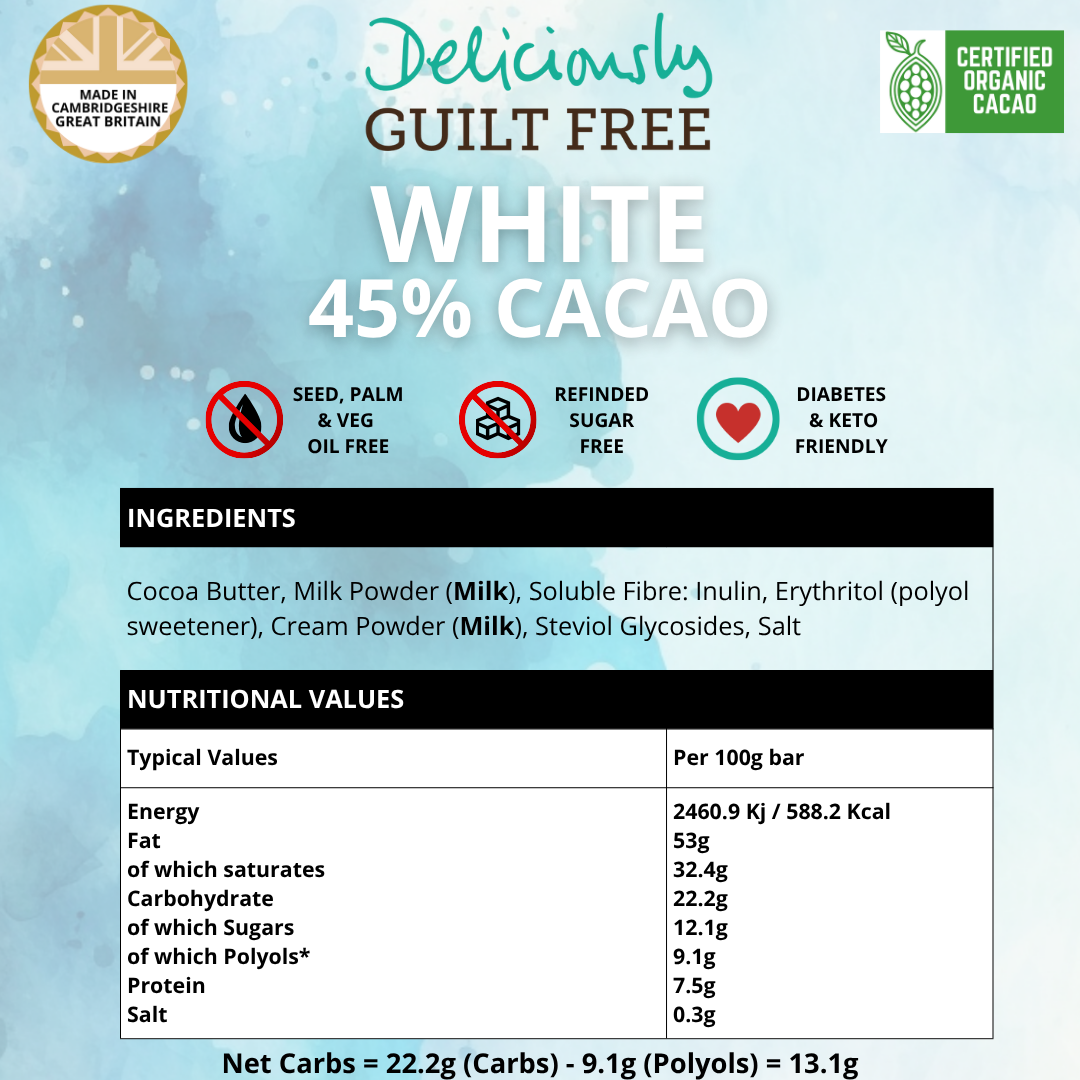 Vanilla Keto White Chocolate Bar 100g