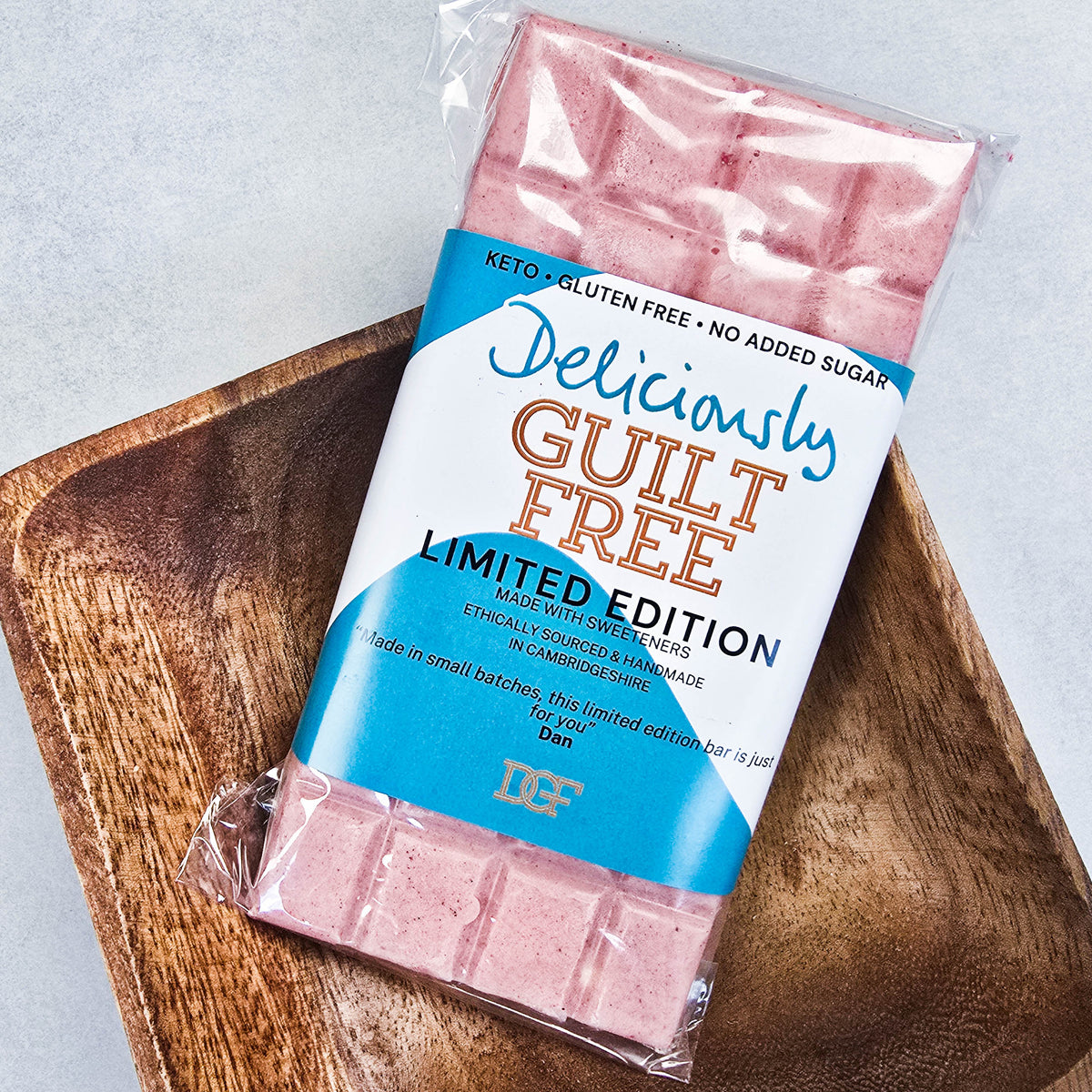 Raspberry & Vanilla Keto White Chocolate Bar 100g